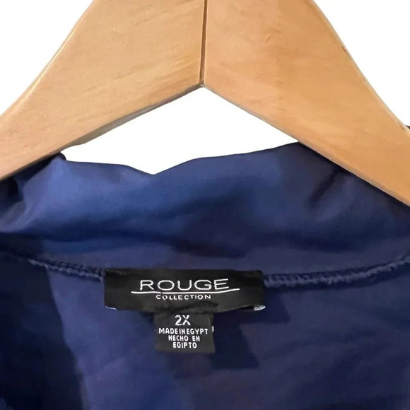 Rouge Windbreaker Jacket Womens Plus 2X Colorblock Quarter Zip Olive Navy White - Picture 3 of 7
